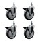 Service Caster 6 Inch Thermoplastic Rubber 12 Inch Threaded Stem Caster Set with Brake SCC-TS20S614-TPRB-PLB-121315-4 - alternate 1